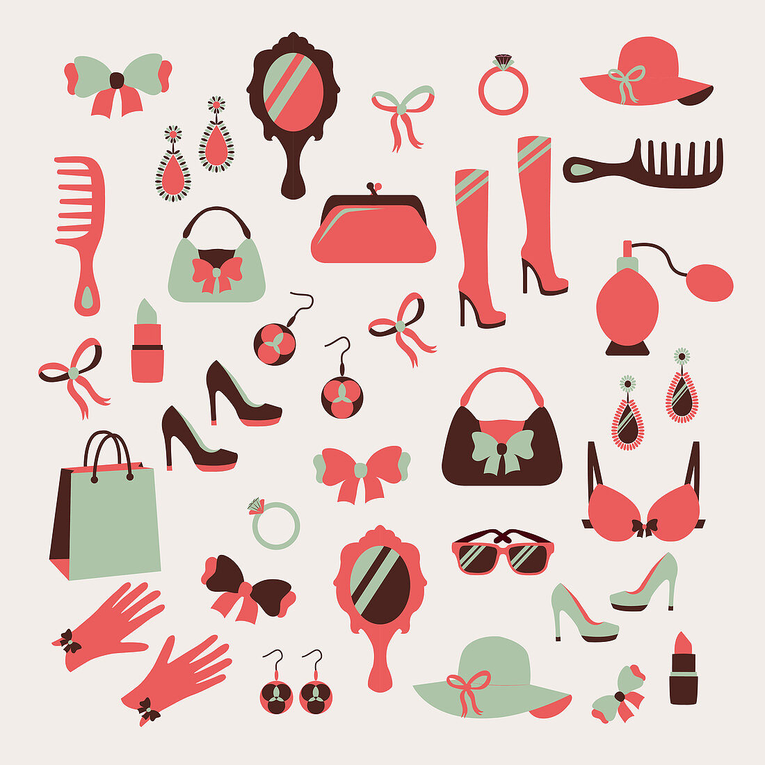 Woman's accessories, illustration