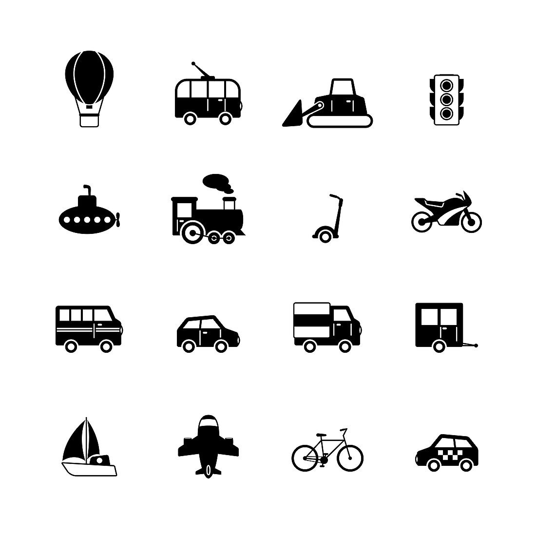 Transport icons, illustration