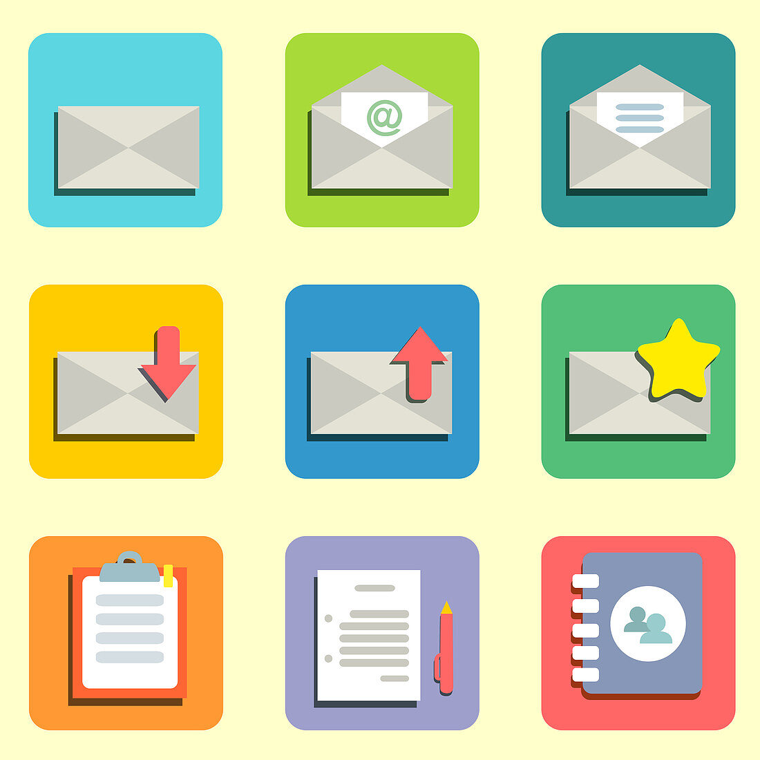 Email icons, illustration