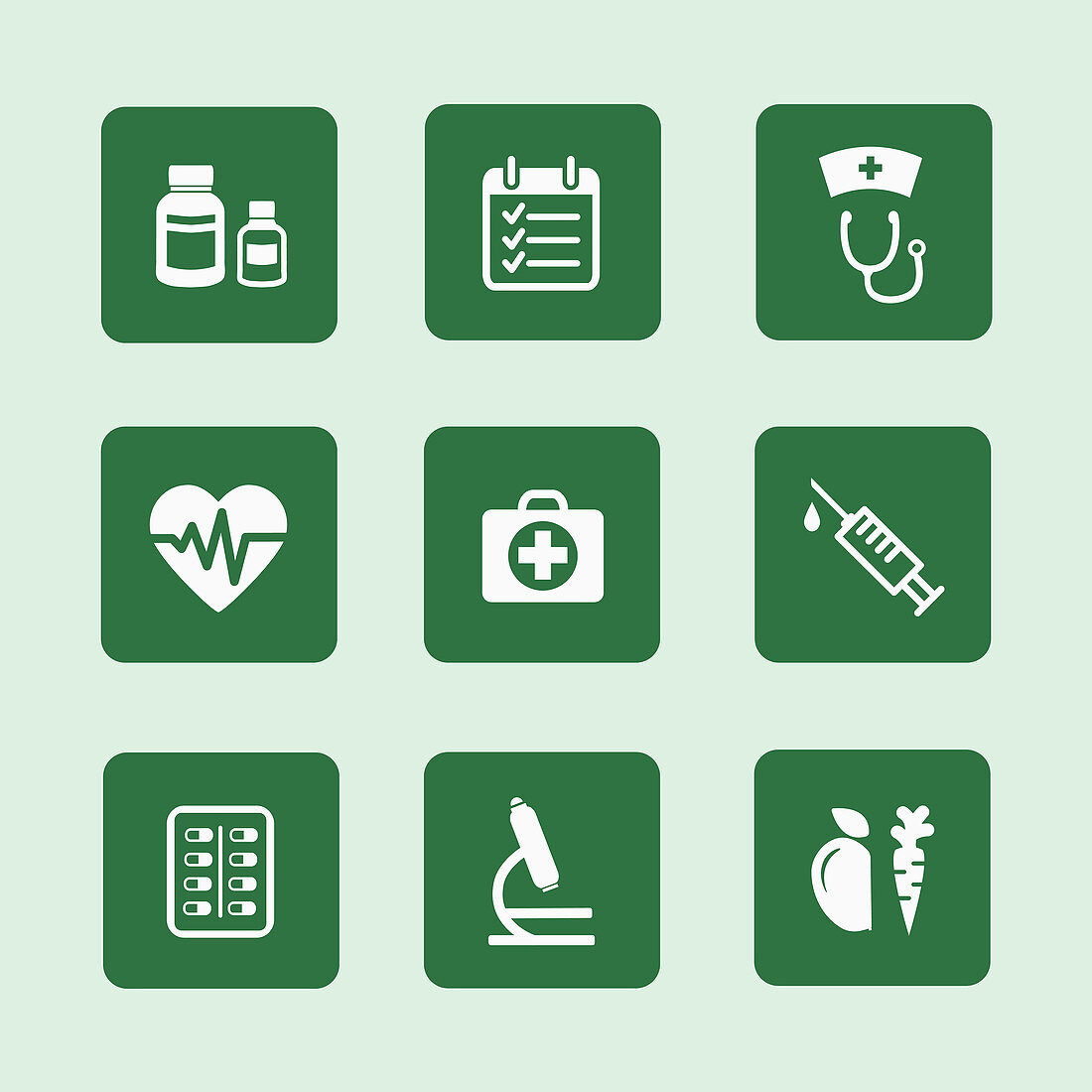 Health icons, illustration