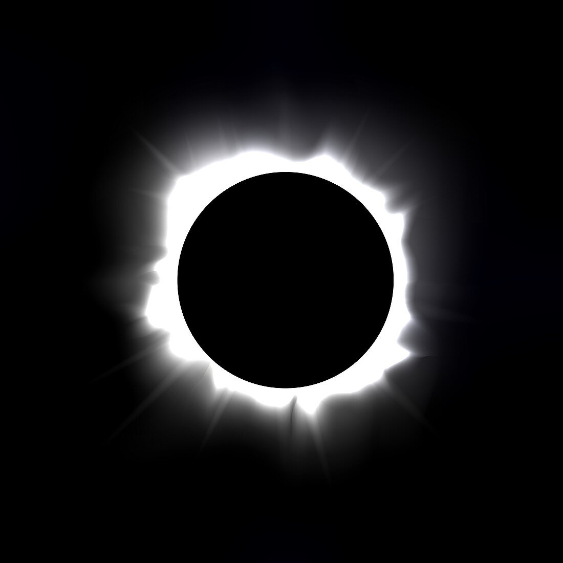 Total solar eclipse, illustration