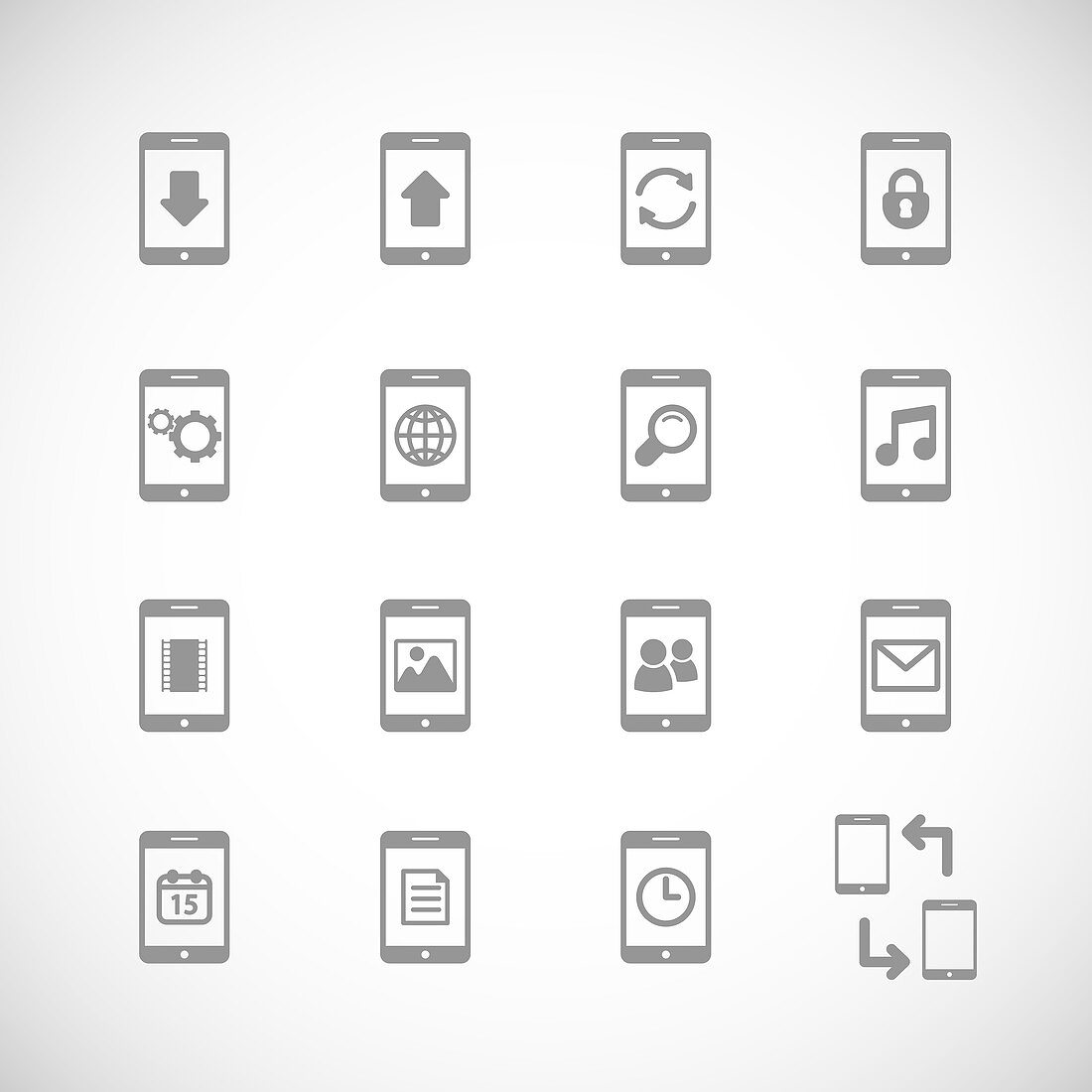 Mobile icons, illustration