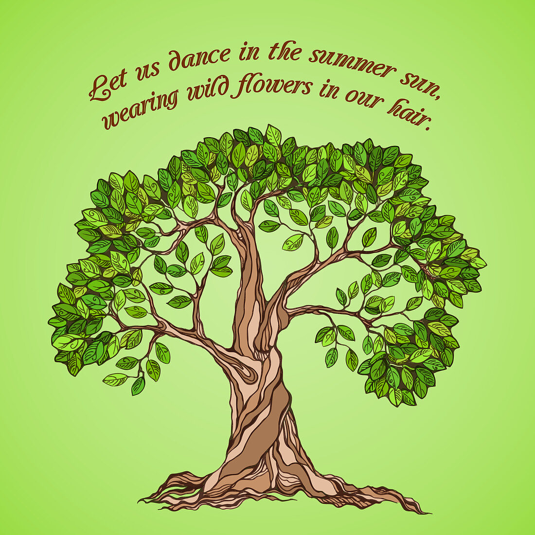 Summer tree, illustration