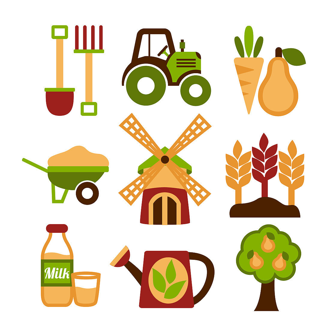 Farming icons, illustration