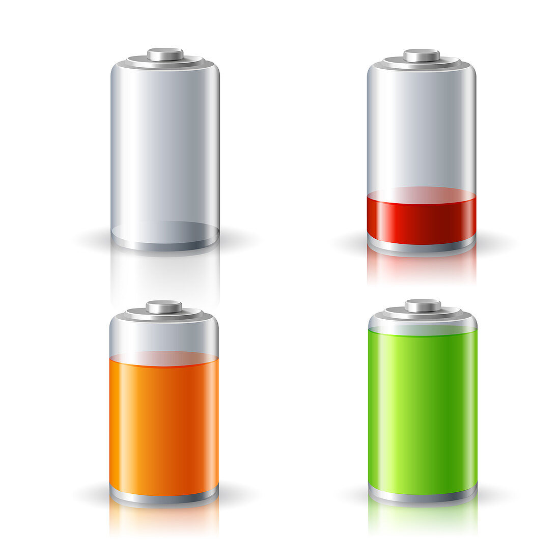 Battery icons, illustration