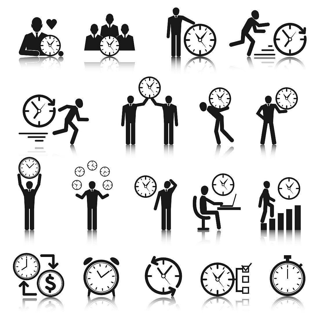 Time management icons, illustration