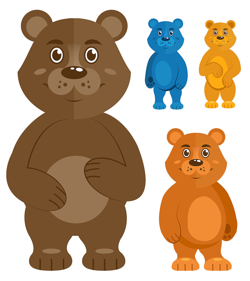 Cartoon bears, illustration