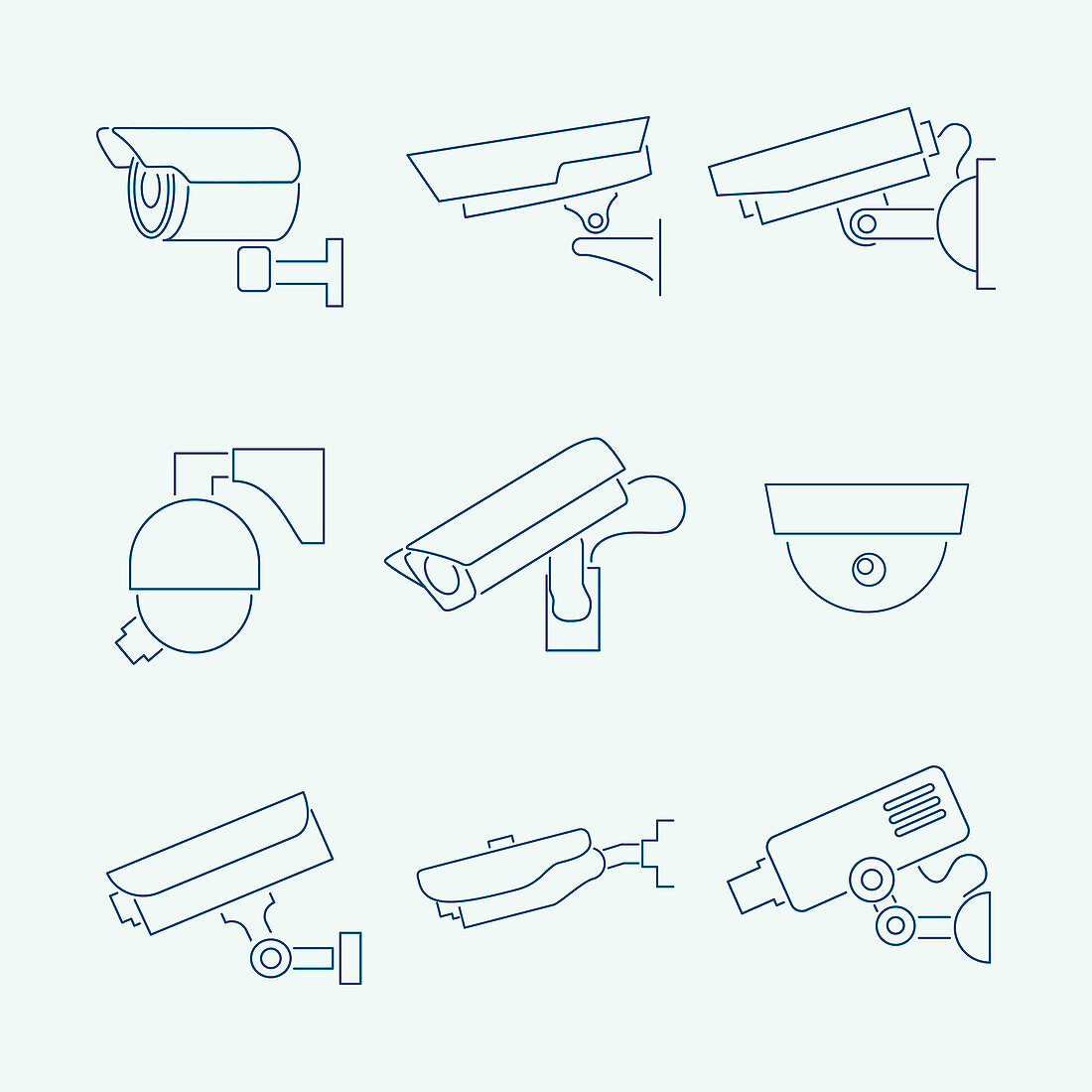 Surveillance icons, illustration