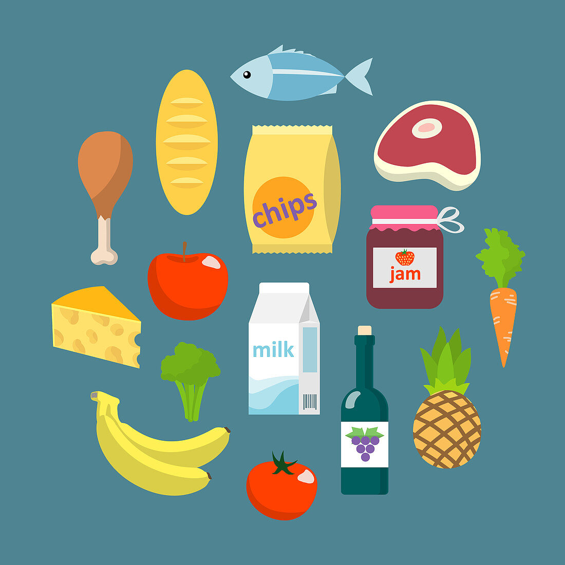 Food and drink icons, illustration