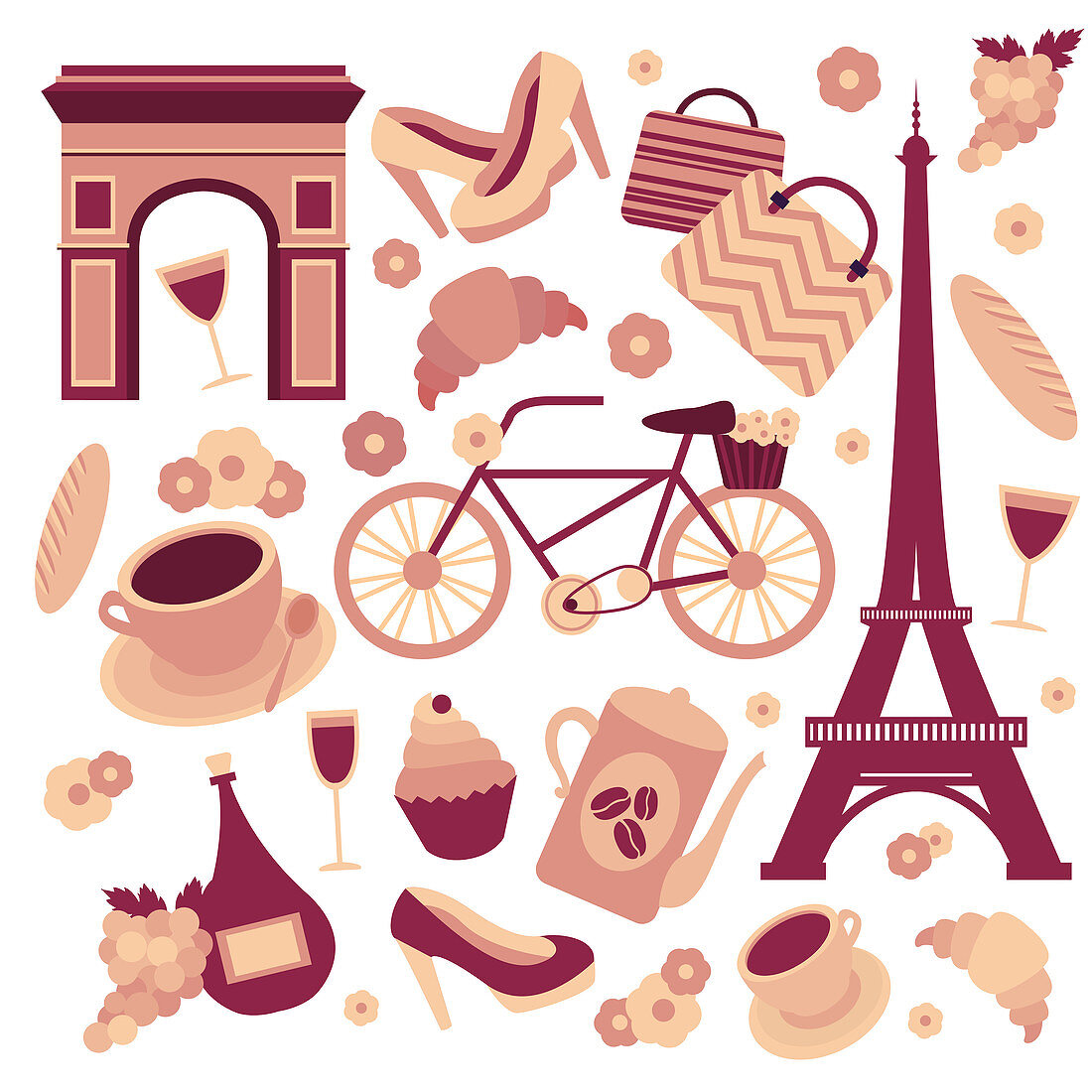 Paris symbols, illustration
