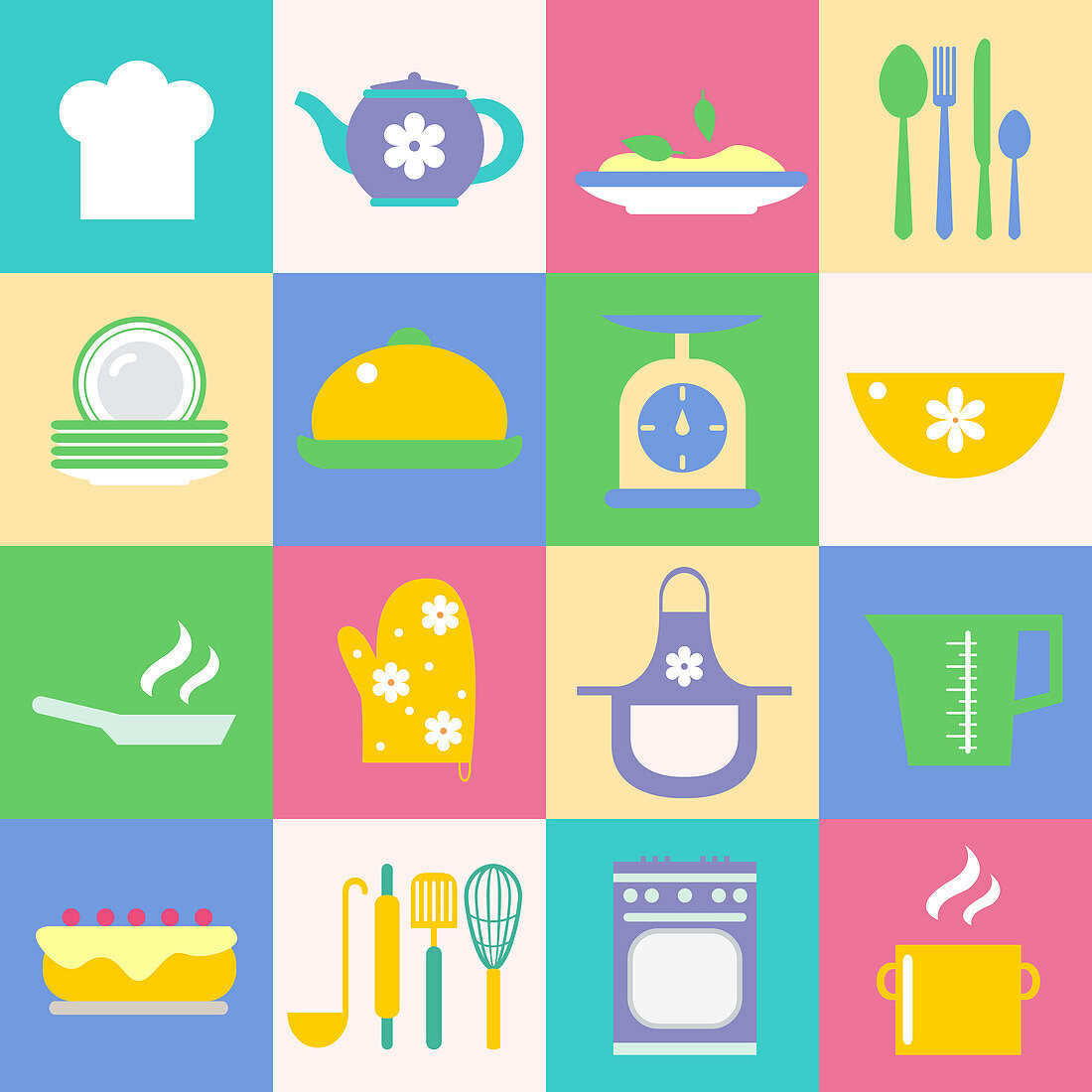Cooking icons, illustration