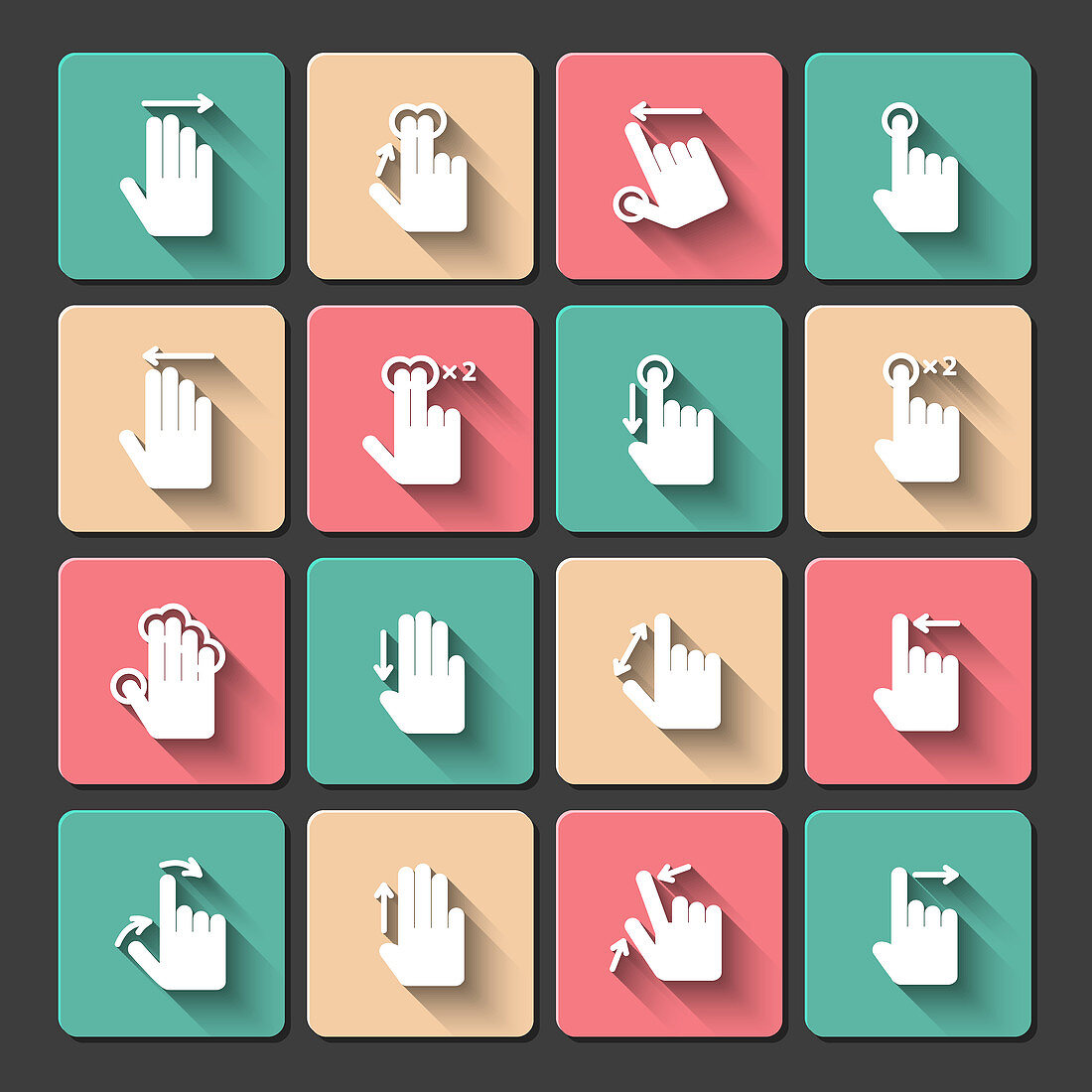Touch screen hand gestures, illustration