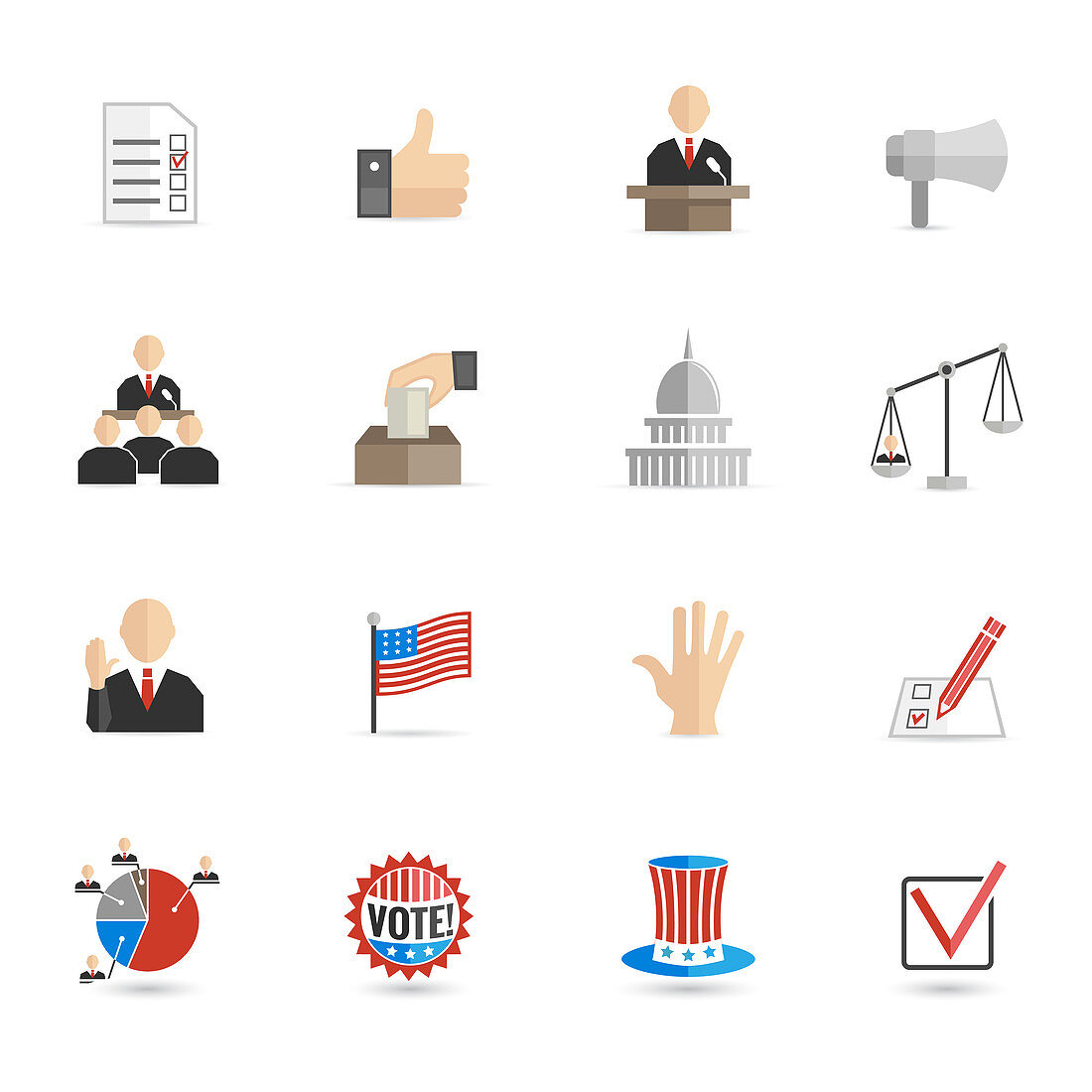 Election and voting icons, illustration
