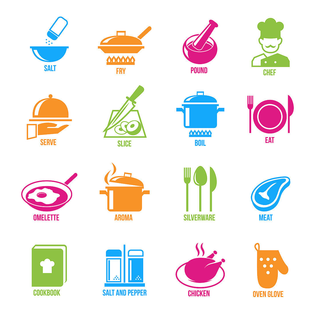 Cooking icons, illustration