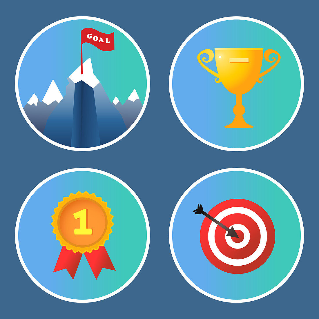 Achievement icons, illustration