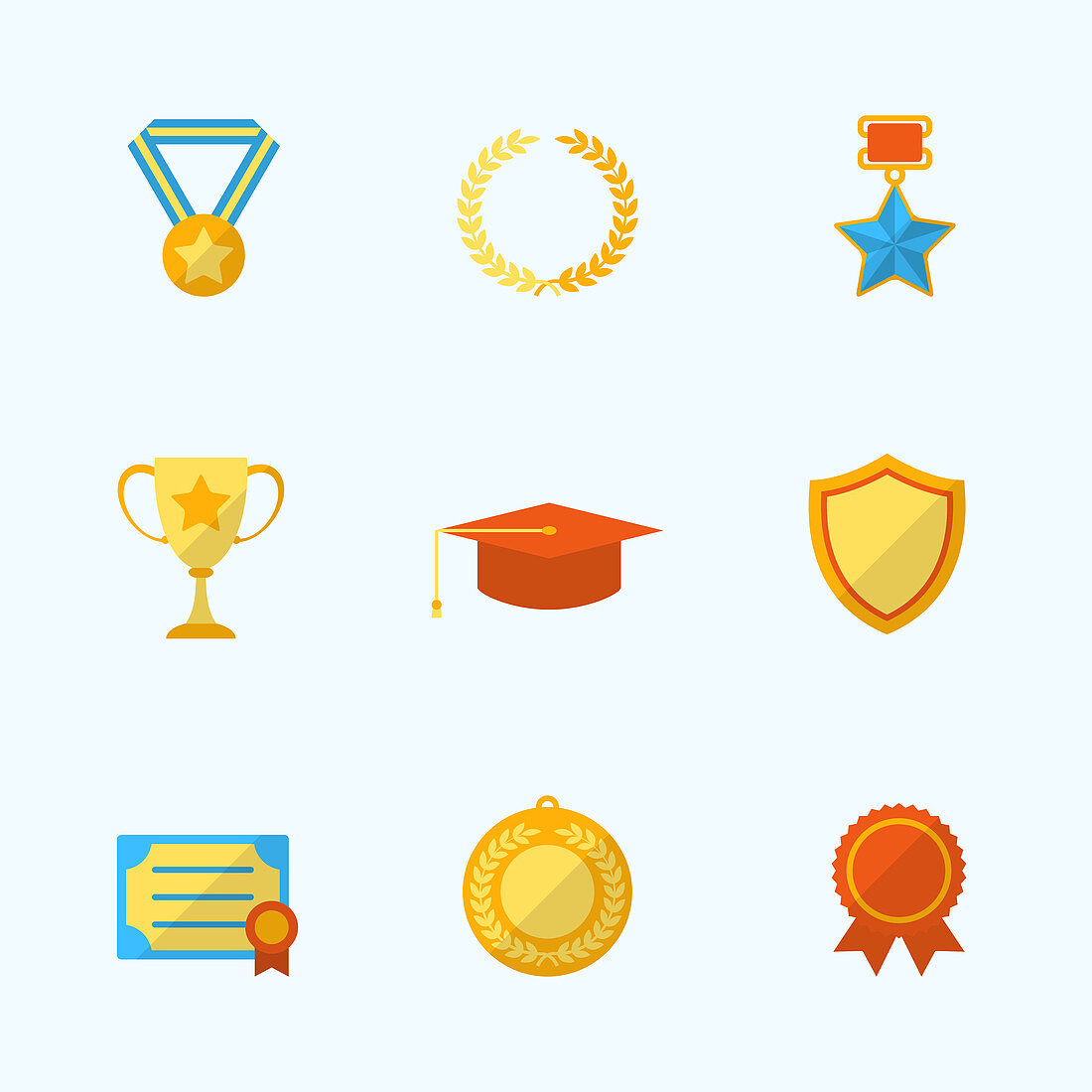 Award icons, illustration