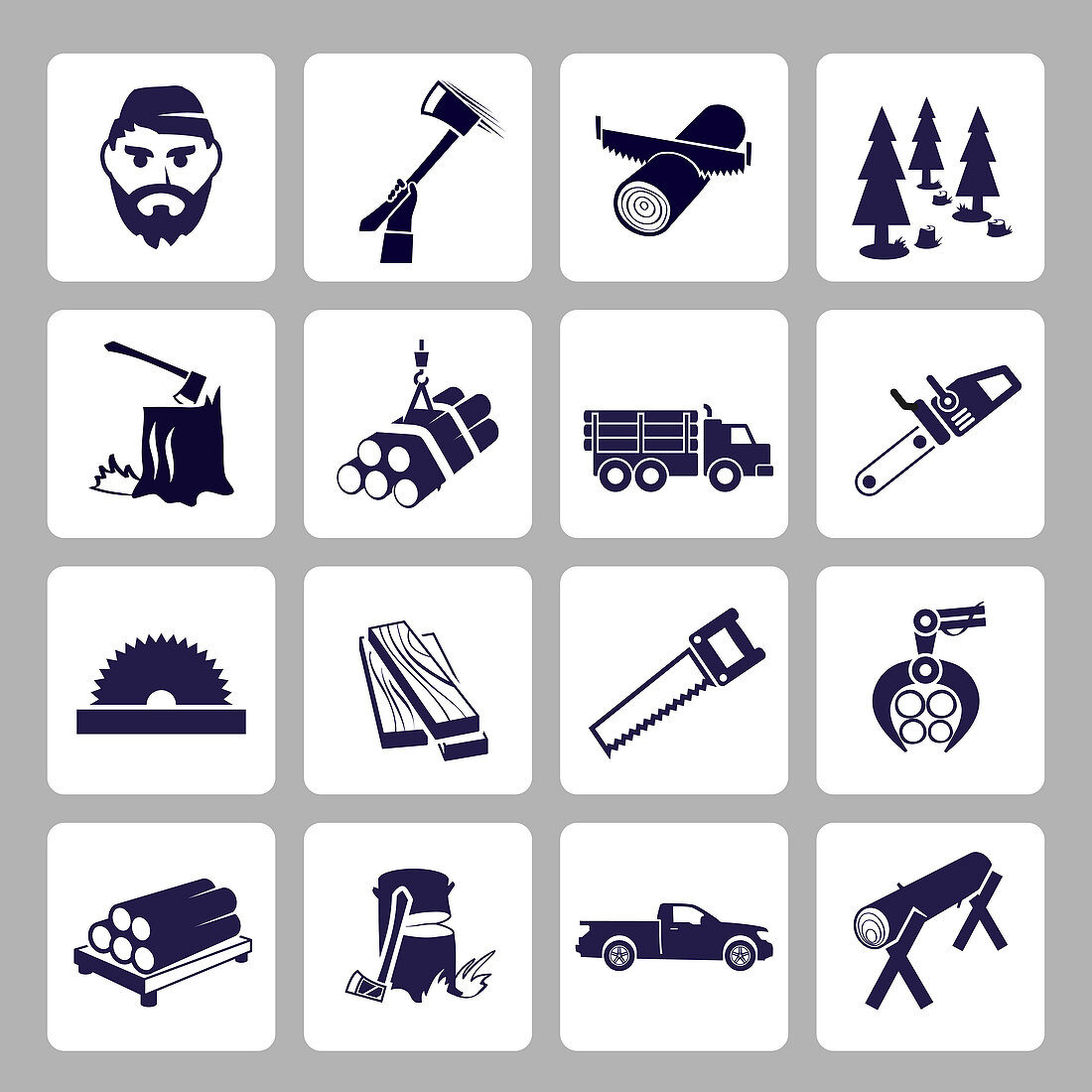 Logging icons, illustration