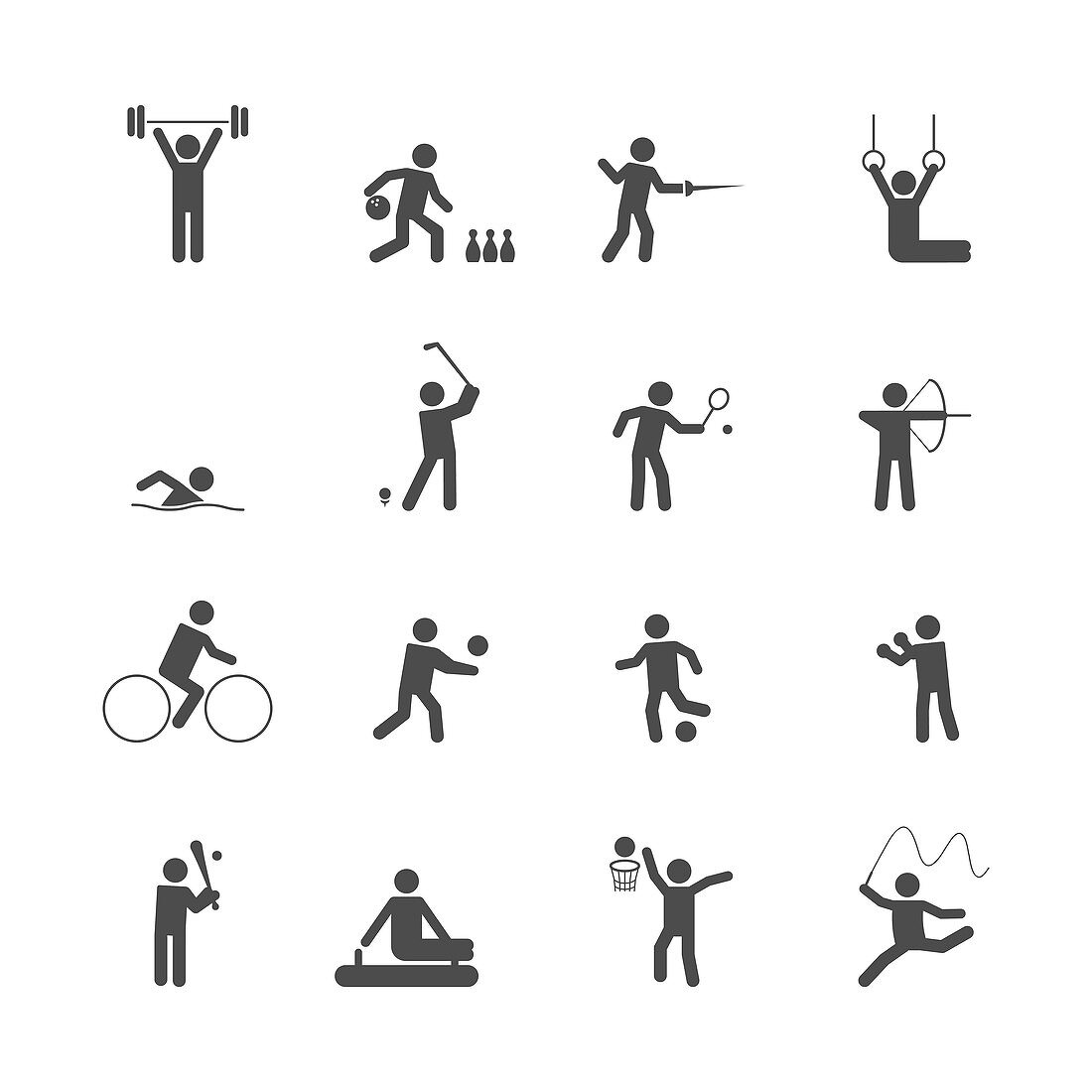 Sporting icons, illustration