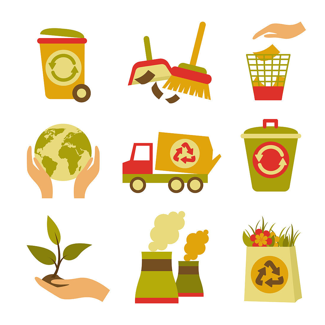 Ecology and recycling icons, illustration