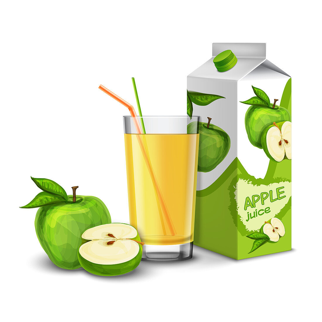 Apple juice, illustration