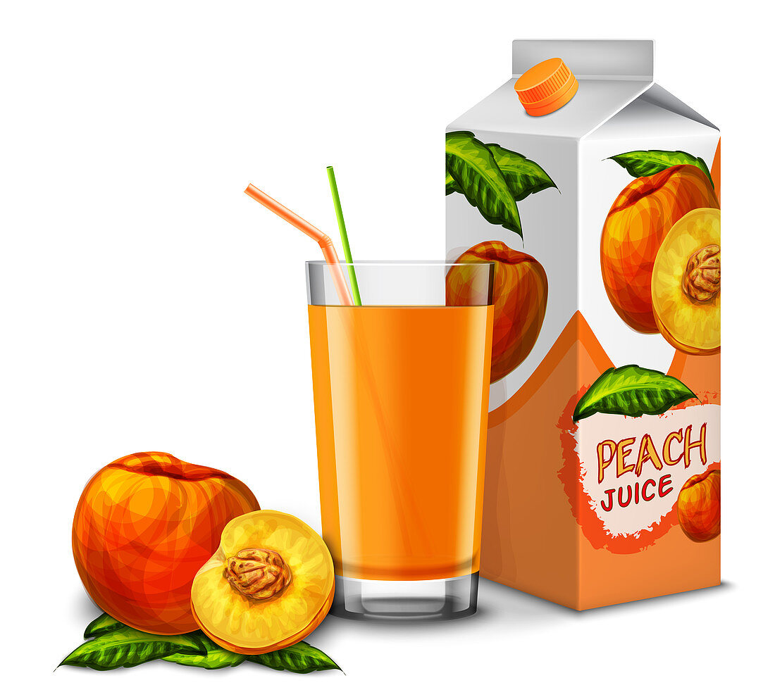 Peach juice, illustration