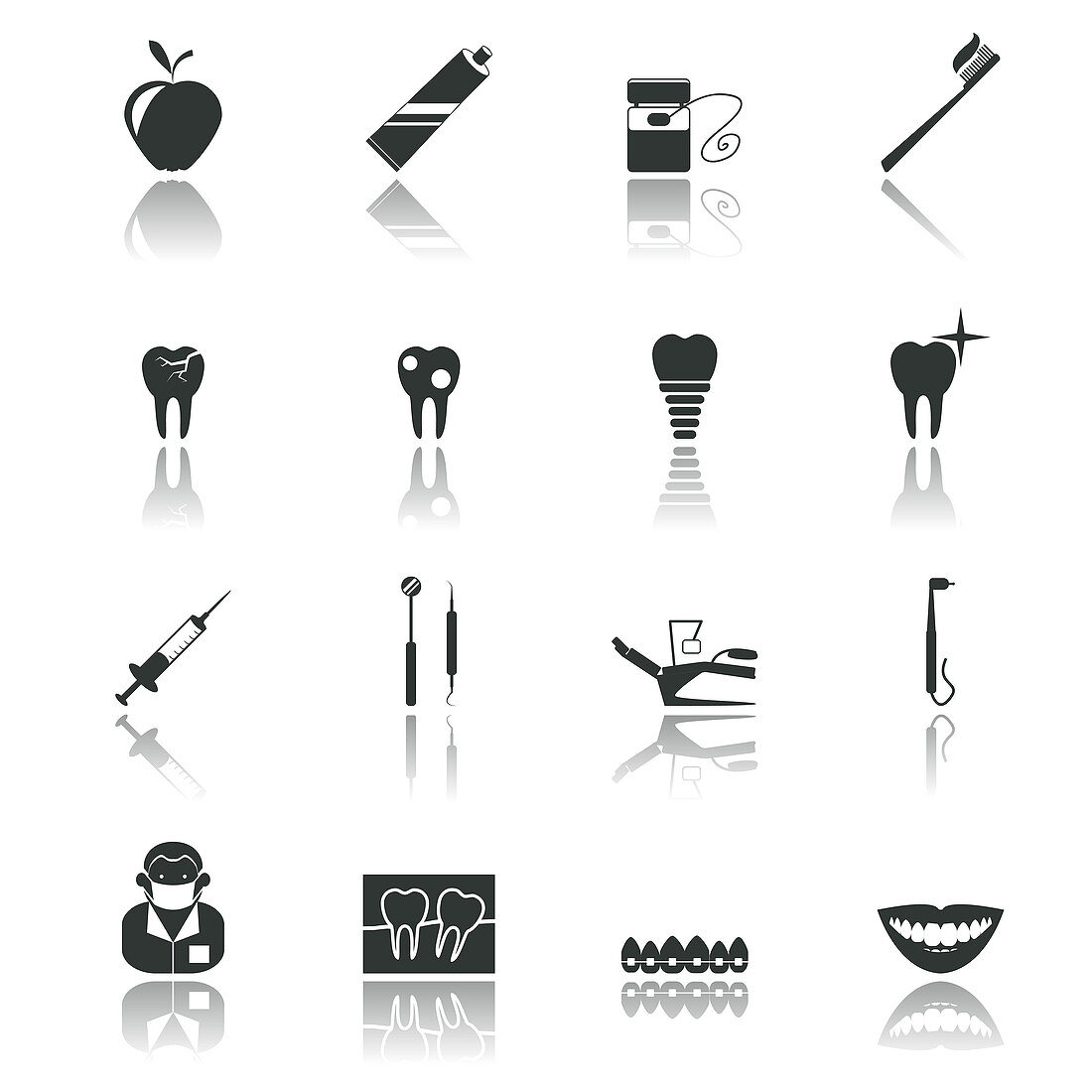 Dentistry icons, illustration