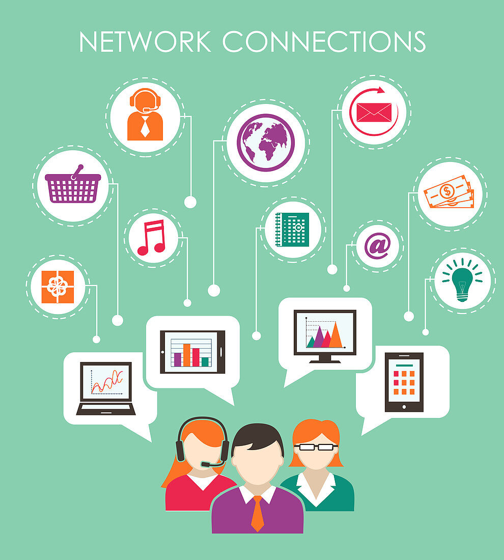 Online networks, illustration