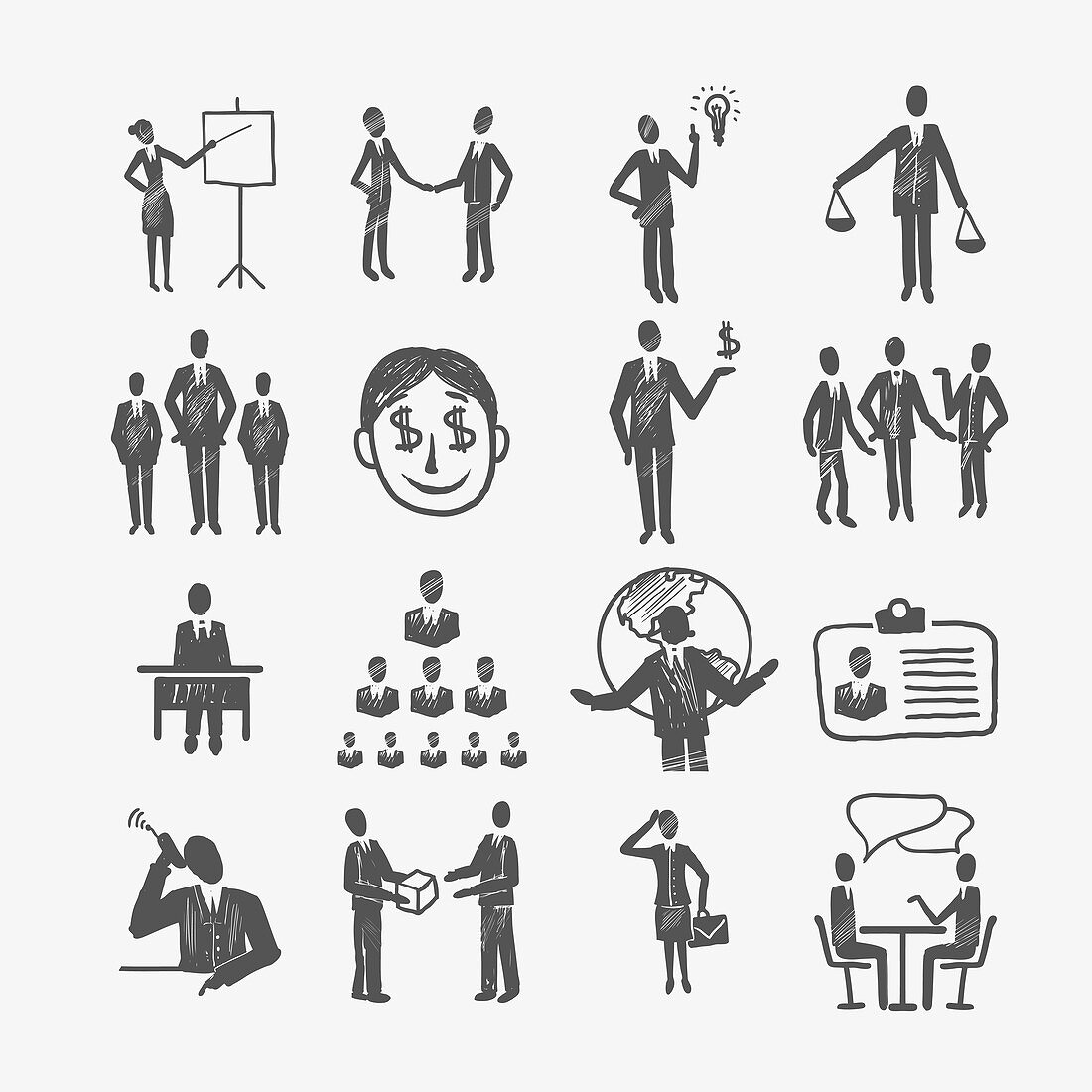 Businesspeople icons, illustration