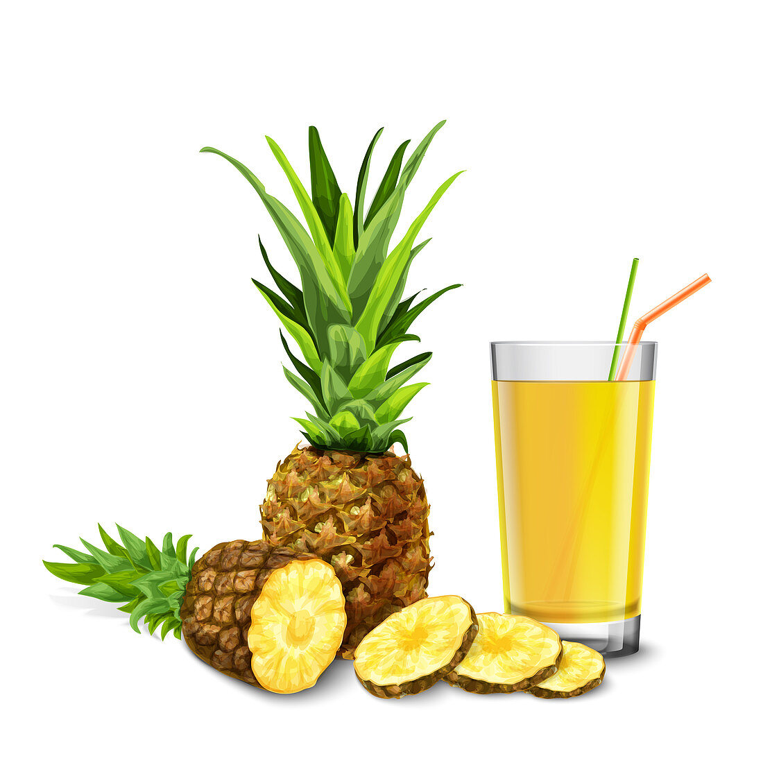 Pineapple juice, illustration