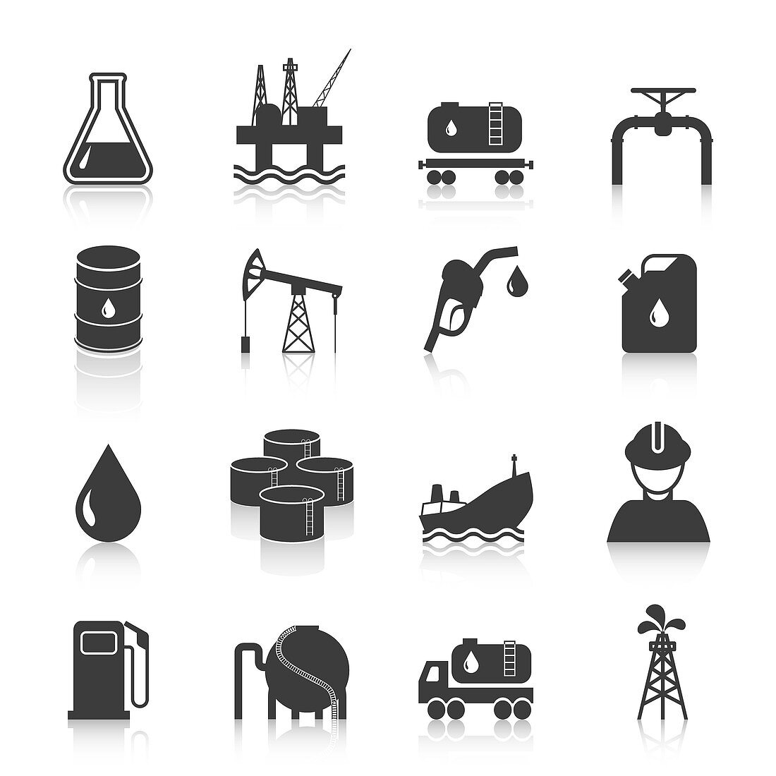 Oil industry icons, illustration