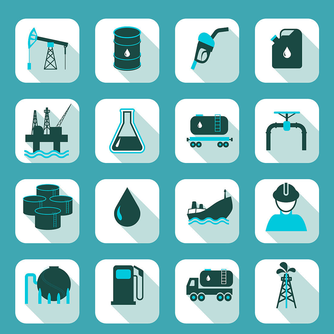 Oil industry icons, illustration