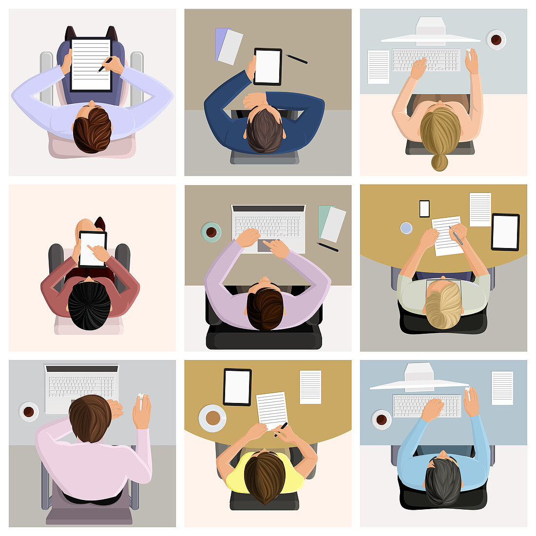 Office workers, illustration