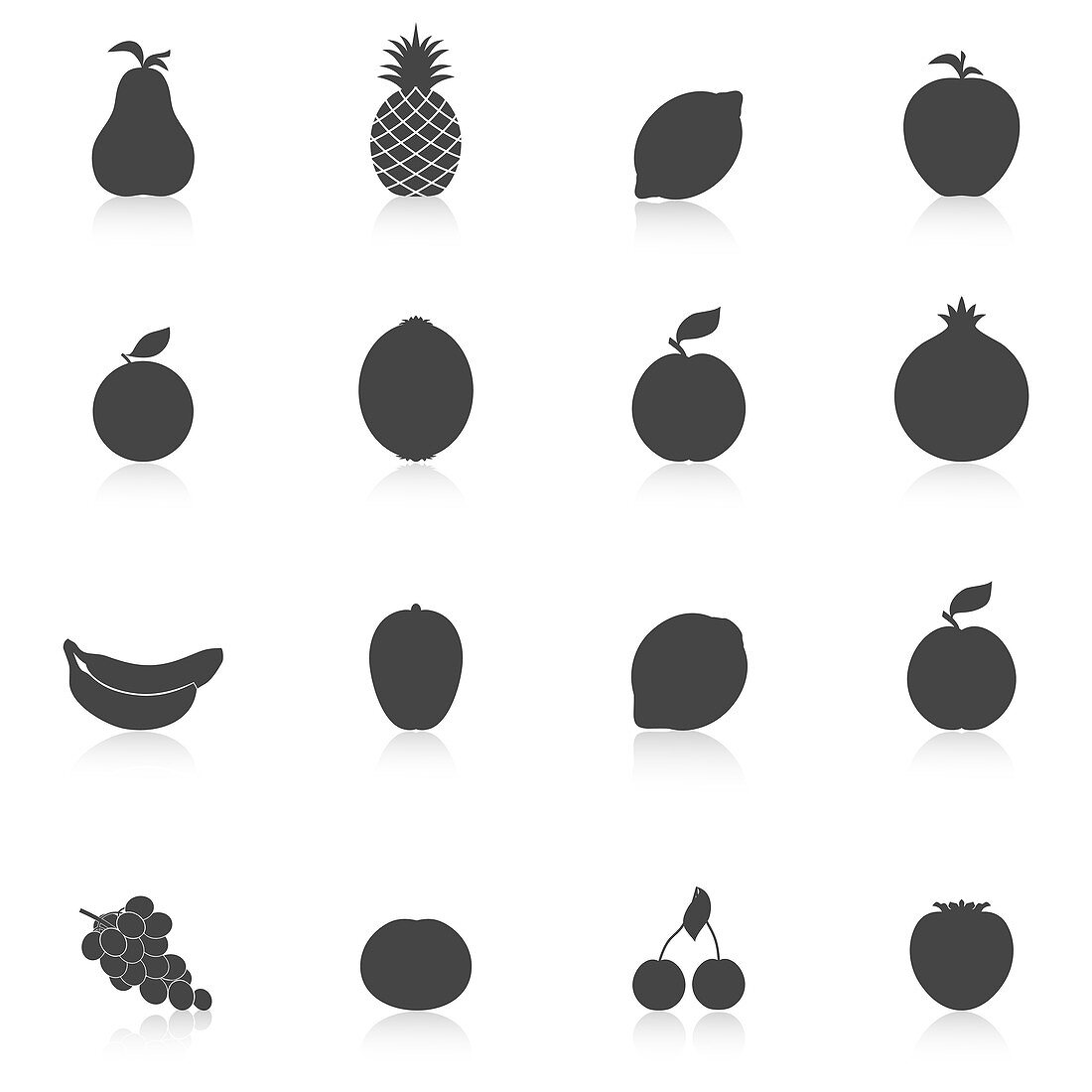 Fruit icons, illustration