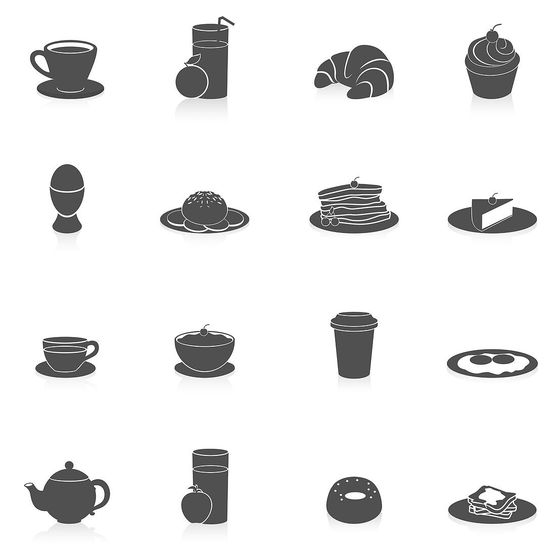 Breakfast icons, illustration