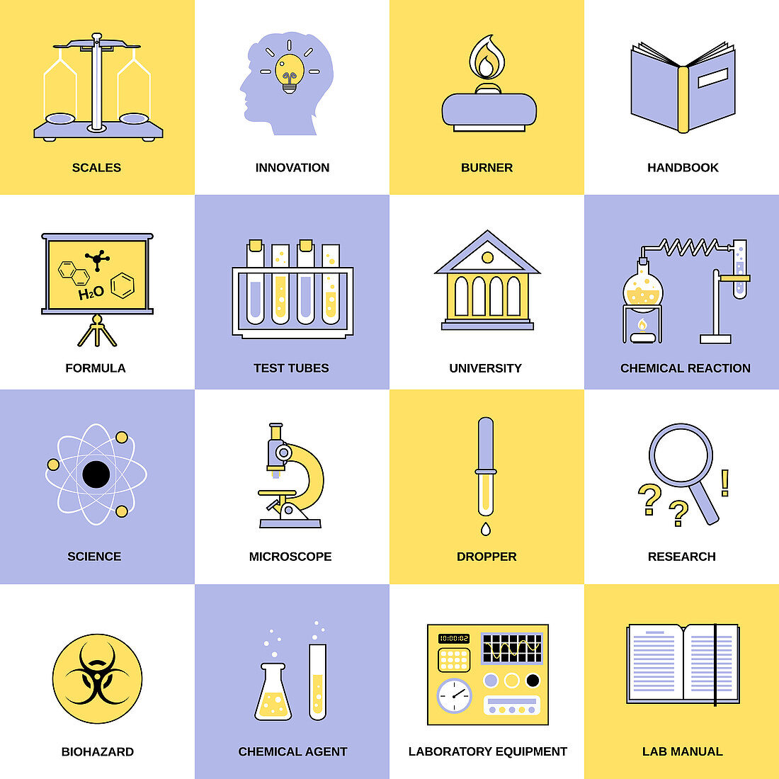 Education icons, illustration