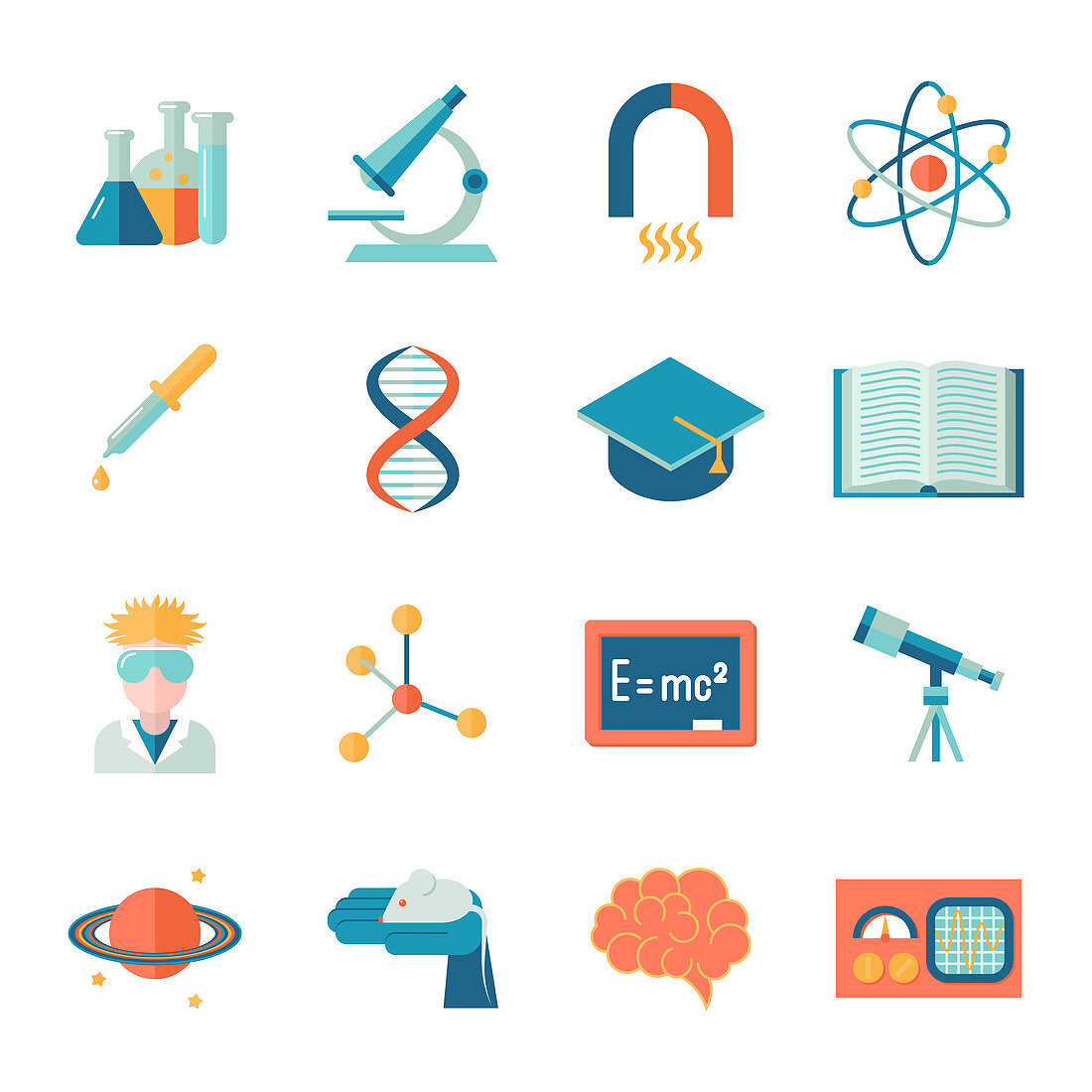 Science icons, illustration