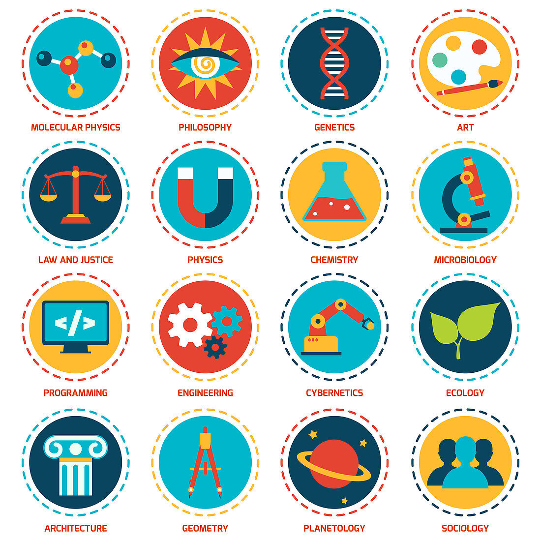 Science icons, illustration