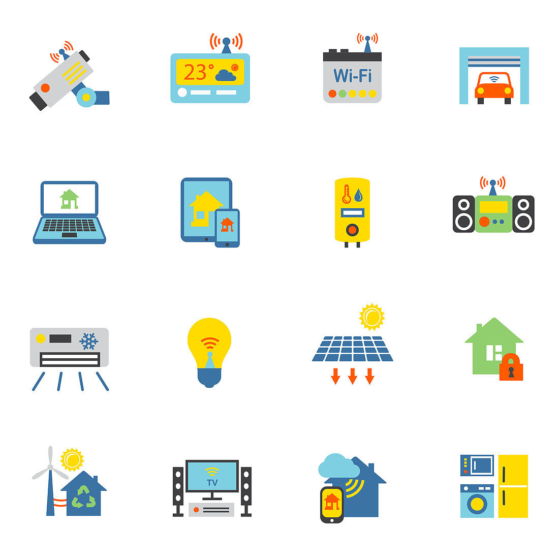 Smart home icons, illustration