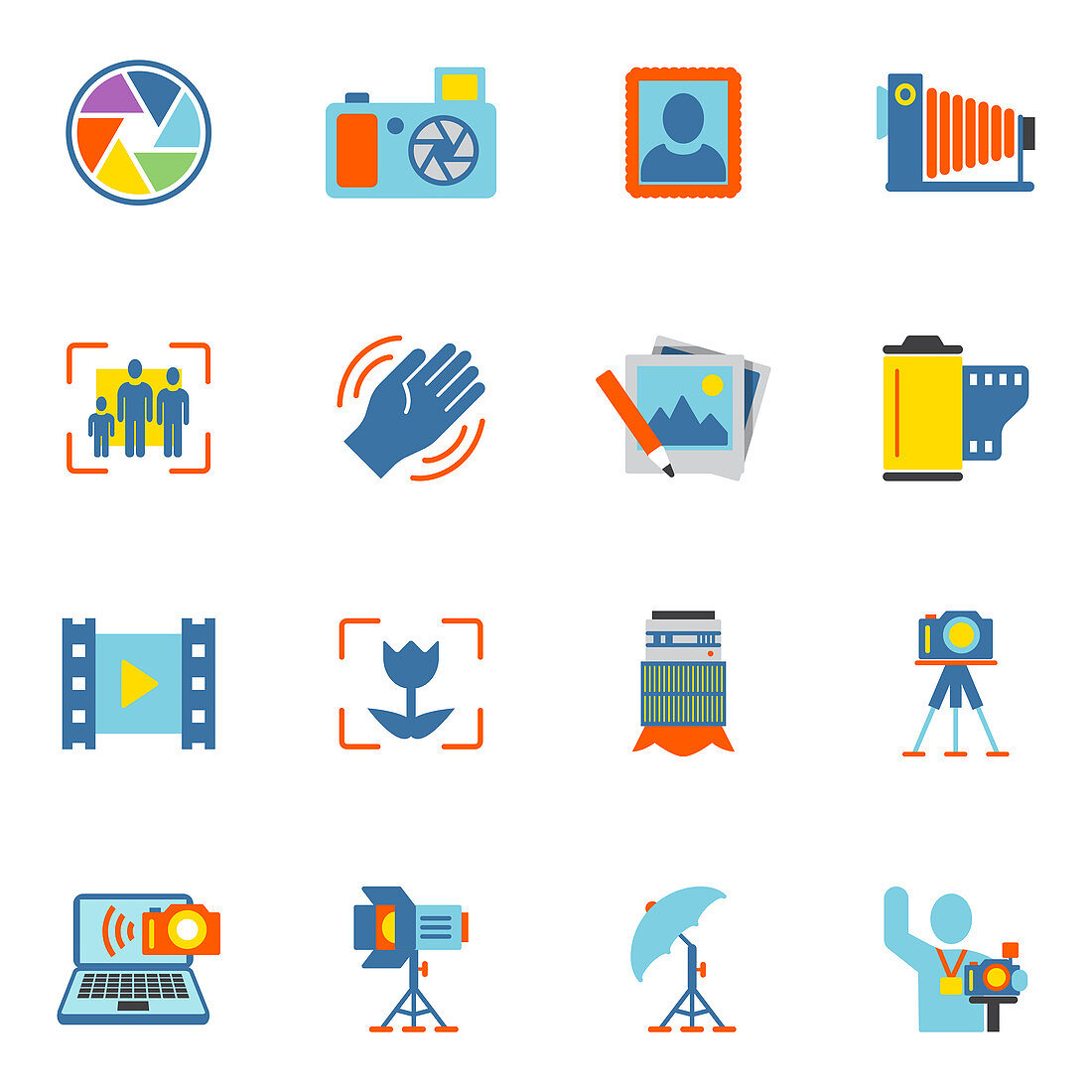 Photography icons, illustration