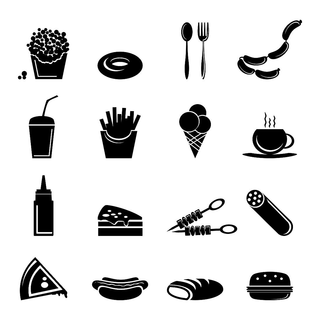 Food and drink icons, illustration