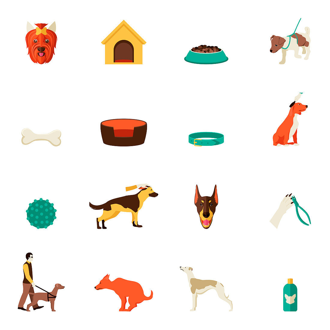 Dog icons, illustration