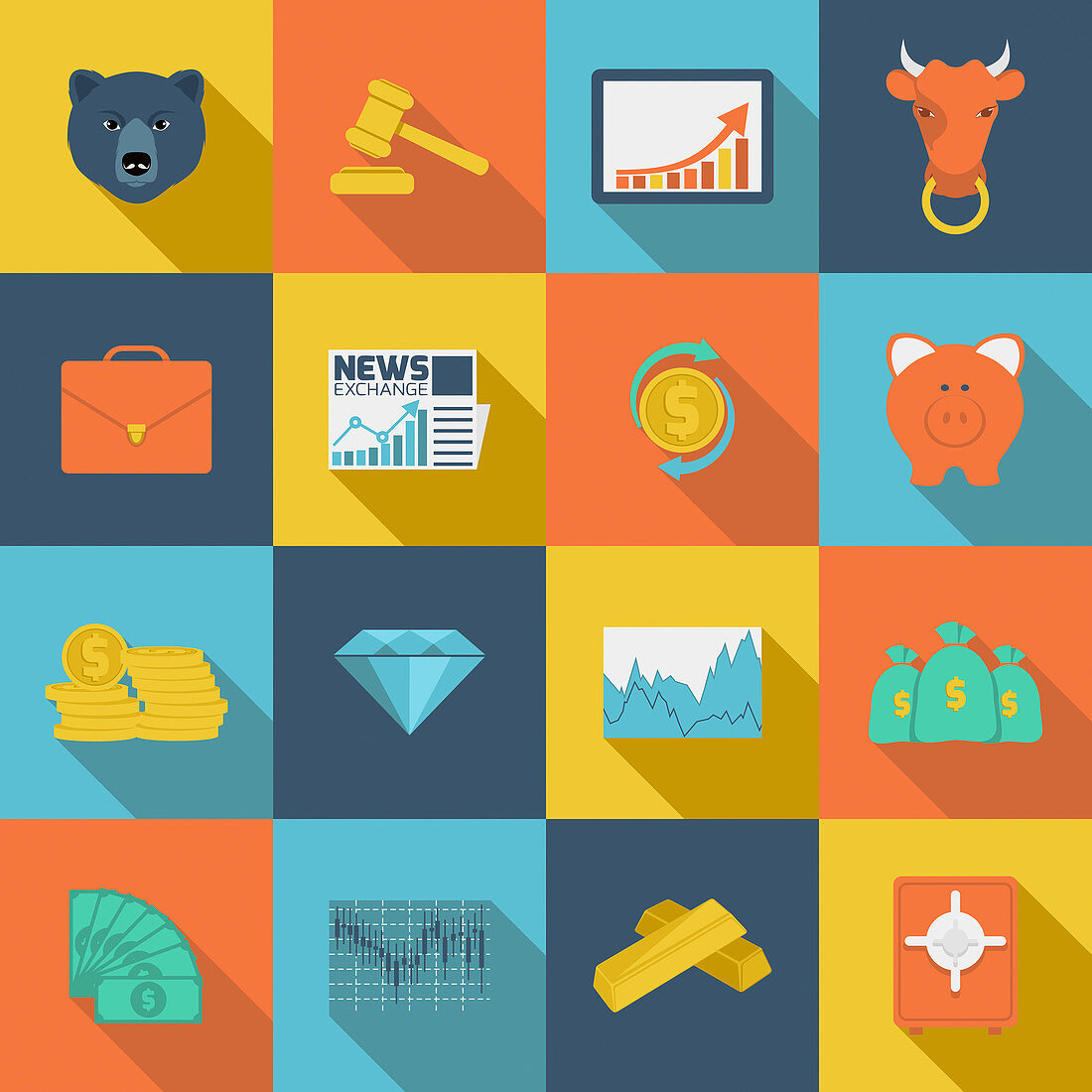 Finance icons, illustration