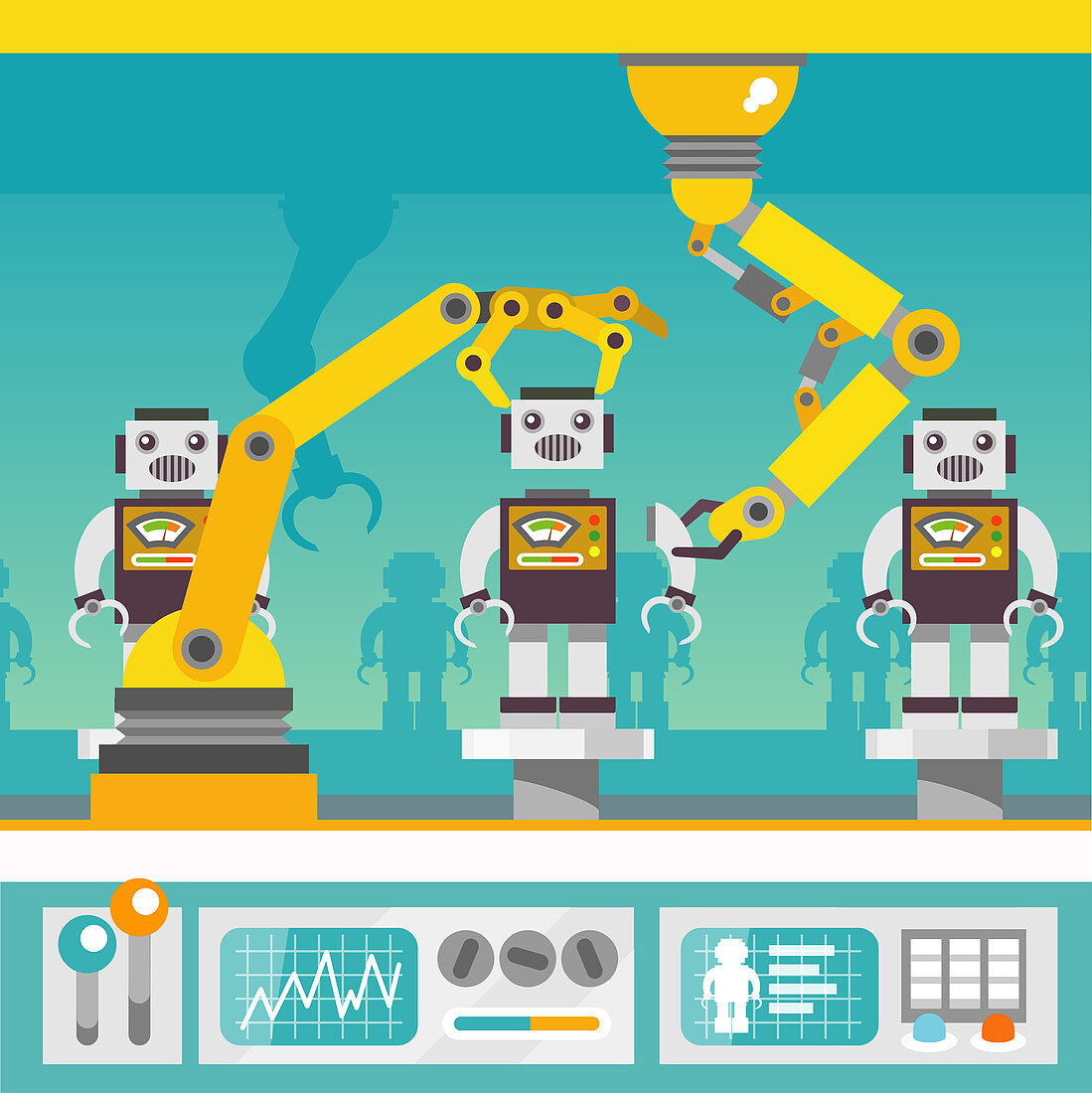 Industrial robots, illustration