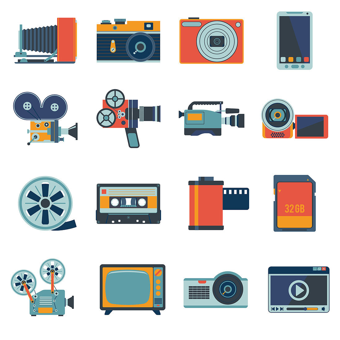 Multimedia icons, illustration