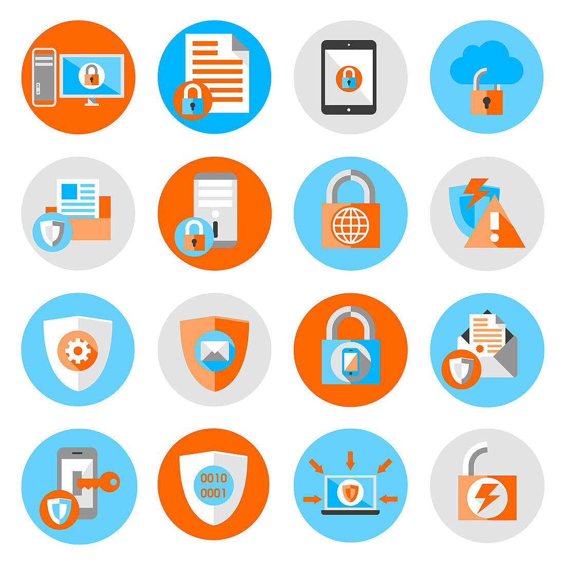 Data protection icons, illustration