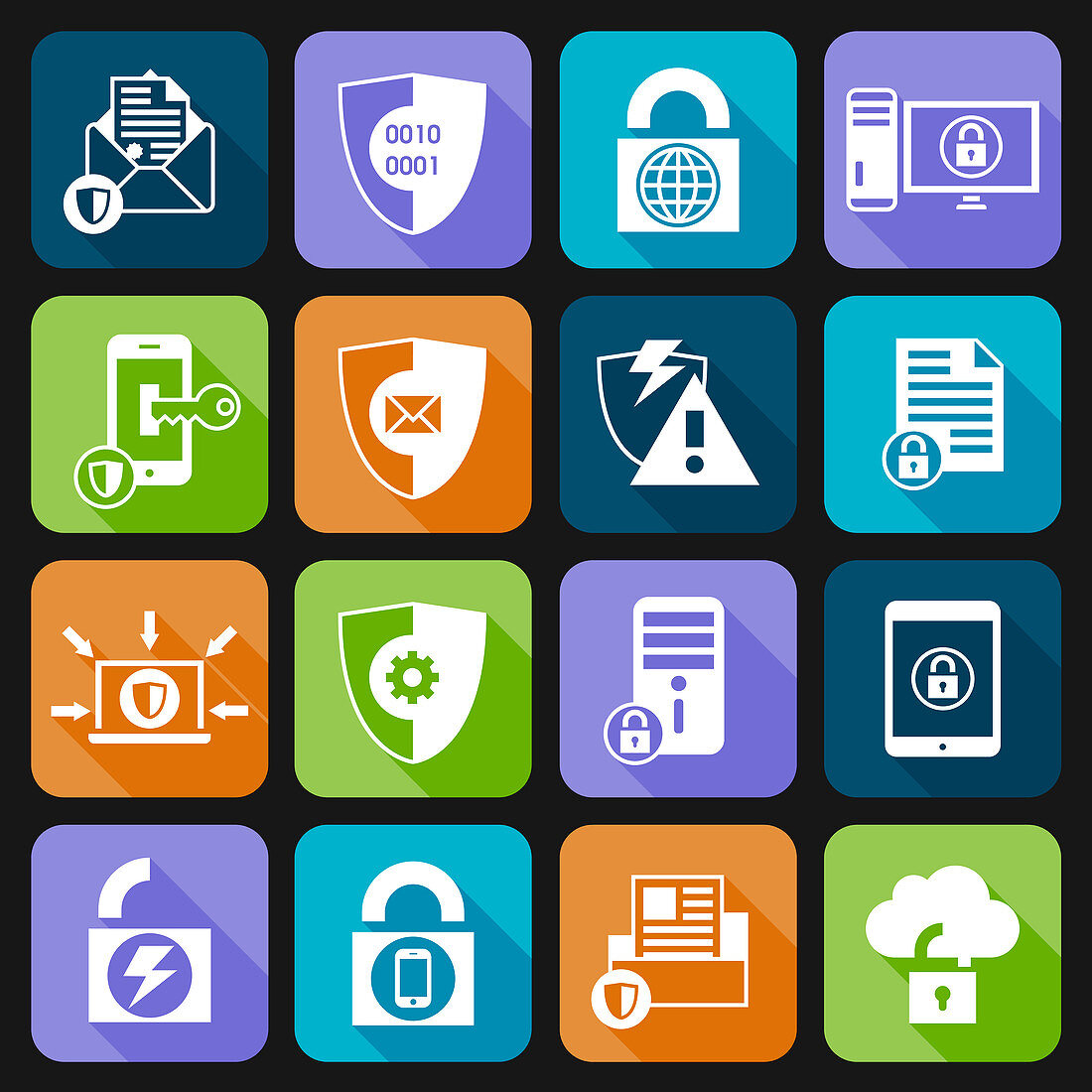 Data protection icons, illustration