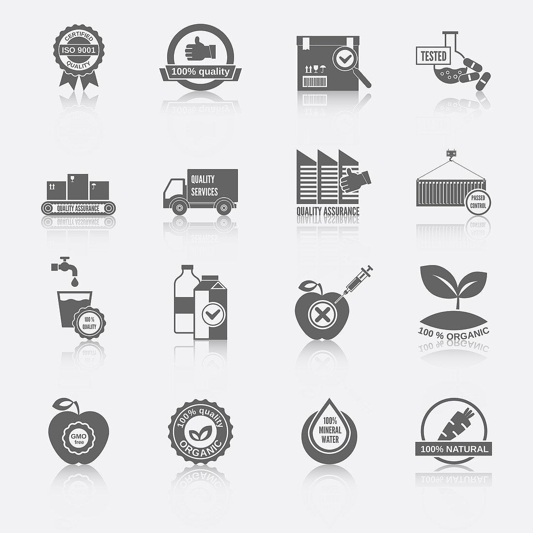 Quality control icons, illustration