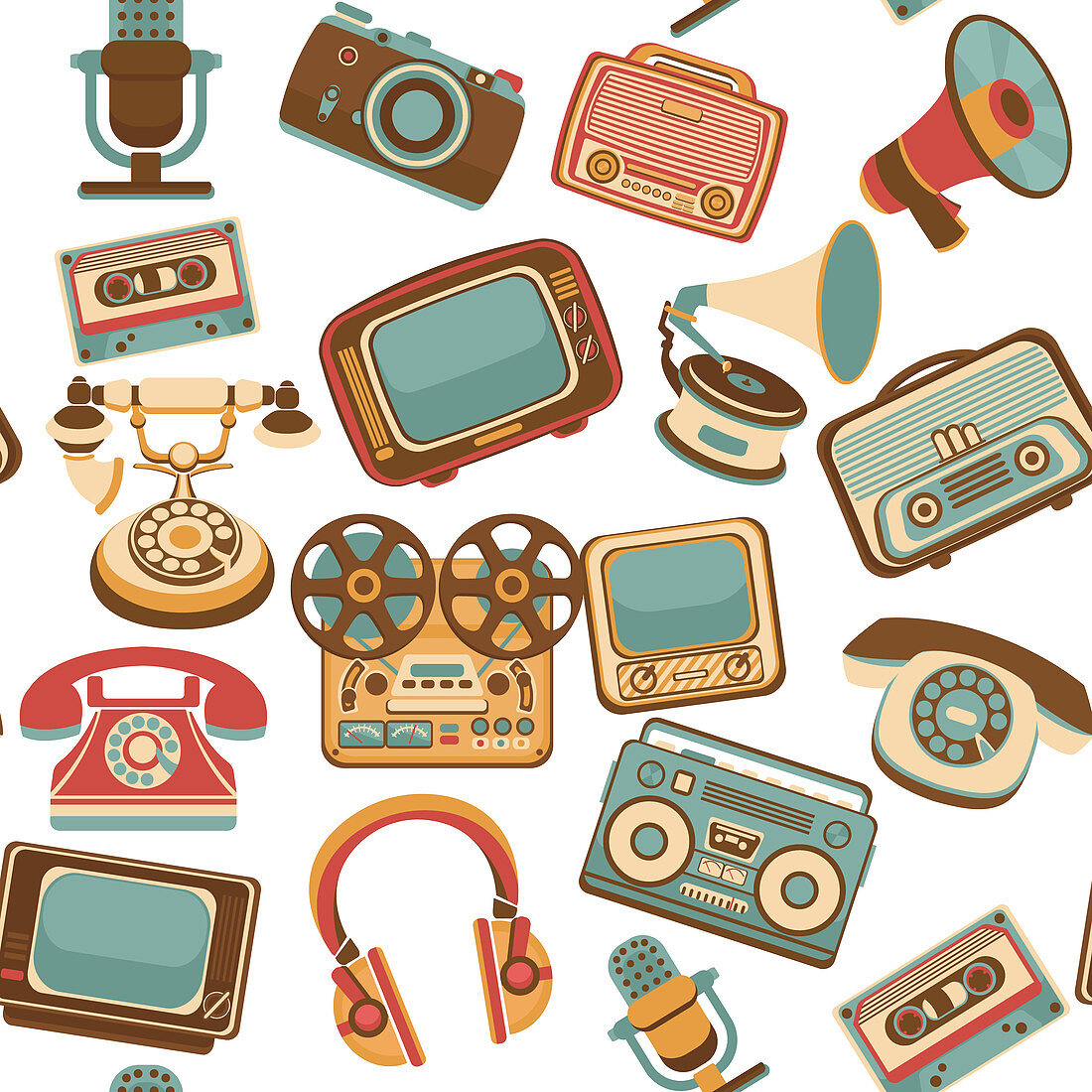 Retro gadgets, illustration