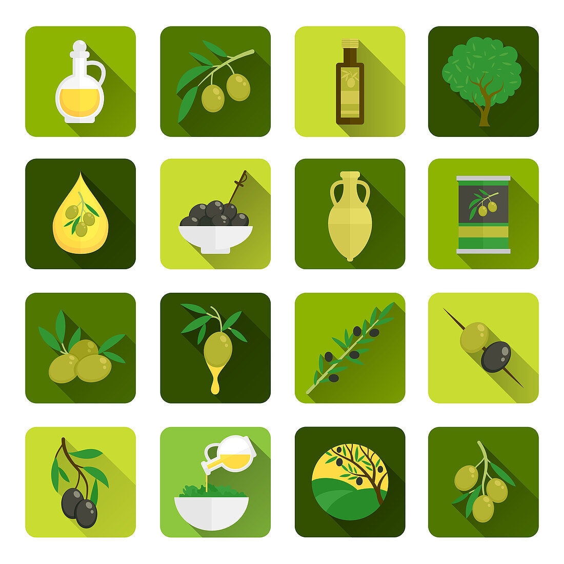 Olive oil icons, illustration