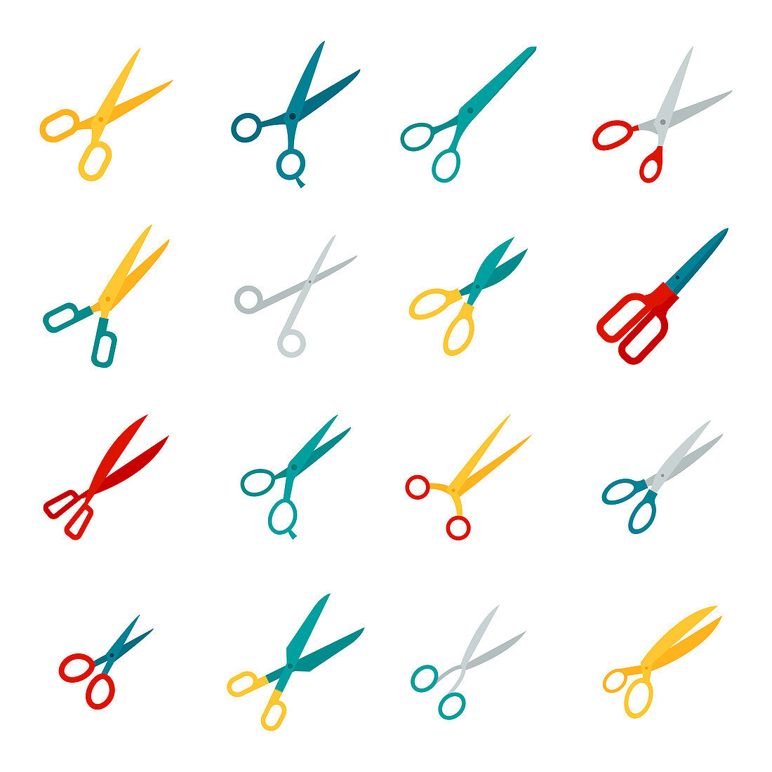 Scissor icons, illustration
